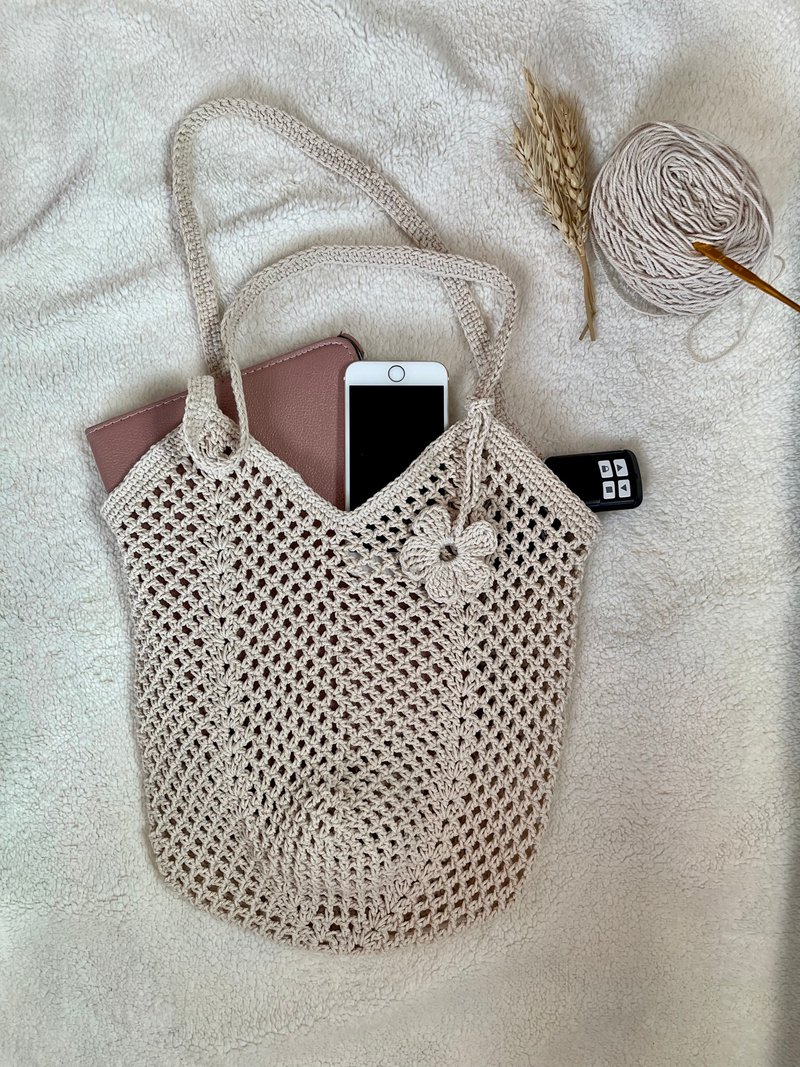 Shoulder Bag, Shopping Bag, Crochet Bag - 其他 - 棉．麻 透明