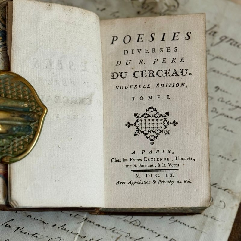 50420-珍藏18世紀法國古籍 Poésies diverses du R. Père - 刊物/書籍 - 紙 