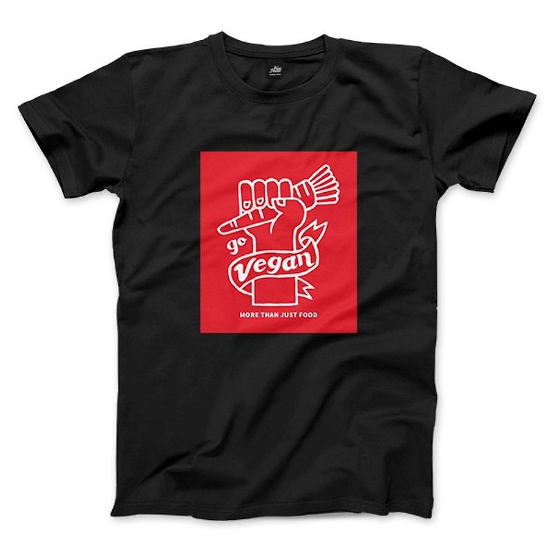 Go Vegan!-Black-Unisex T-shirt