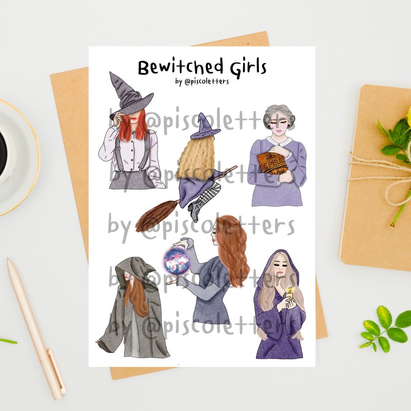 Bewitched girl digital sticker - 電子似顏繪/繪畫/插畫 - 其他材質 