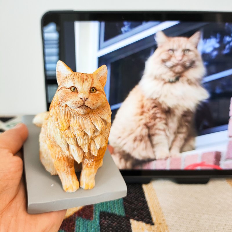 【客製化3D寵物紀念公仔】訂製手作似顏繪肖像狗狗貓咪毛小孩娃娃 - 公仔/玩偶 - 黏土 多色