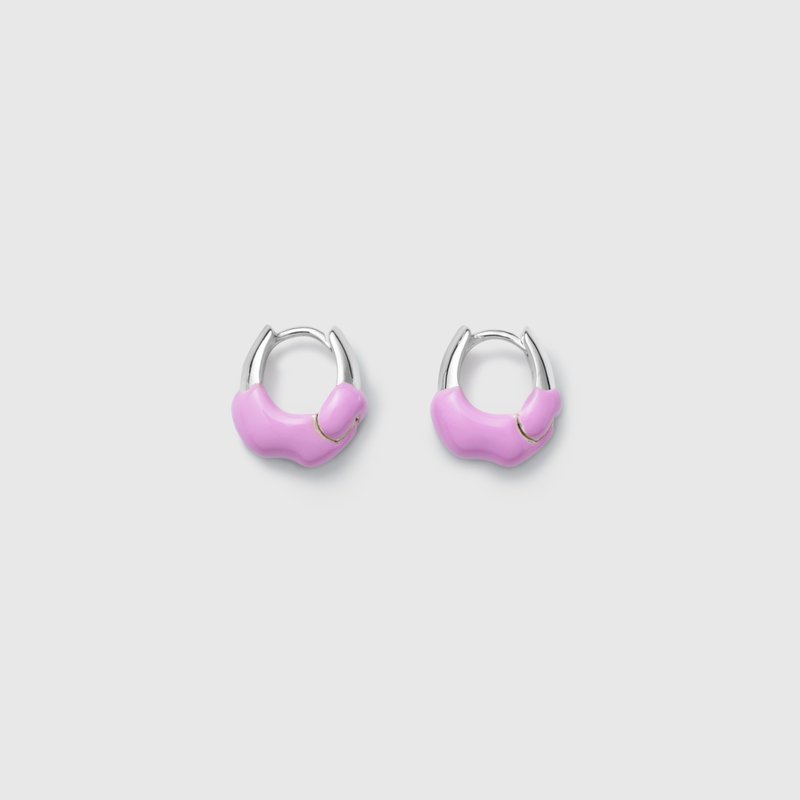 【mervyn】Magma Earring (Lilac) Lava Earrings - ต่างหู - เงินแท้ สึชมพู