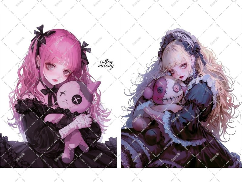 original sticker no.7118 人物ステッカー オリジナルステッカー 人物ステッカー 女の子ステッカー オリジナル人物ステッカー - 貼紙 - 紙 
