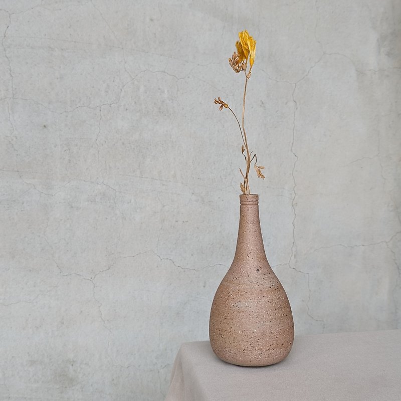 Peanut and sesame flower vase with narrow neck and tall vase decoration - Pottery & Ceramics - Pottery Orange