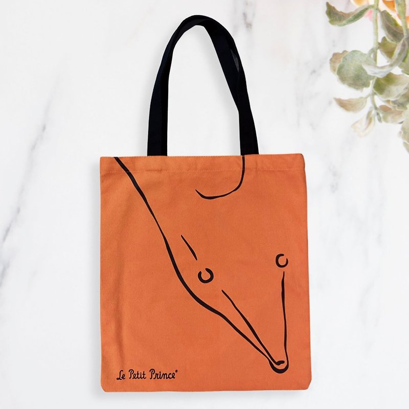 The Little Prince Taiwan Exclusive Design Canvas Bag-Little Fox - กระเป๋าถือ - ผ้าฝ้าย/ผ้าลินิน สีส้ม