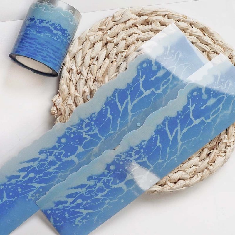 Transparent PET tape from Ocean Wave (5cm*10m with white ink) - มาสกิ้งเทป - พลาสติก สีใส