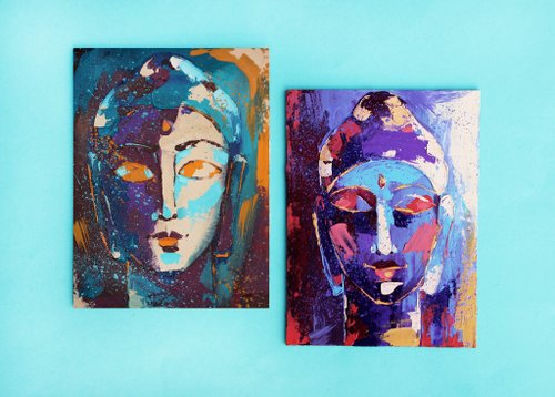 仏画 仏教 オリジナルアート インドのアートワーク 瞑想 壁