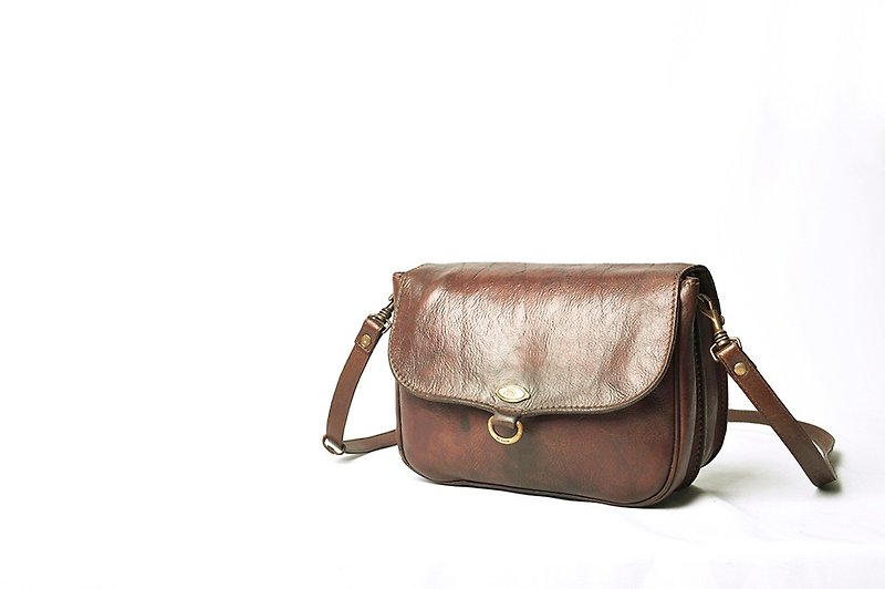 Vintage The Bridge Antiques side backpack - Messenger Bags & Sling Bags - Genuine Leather Brown