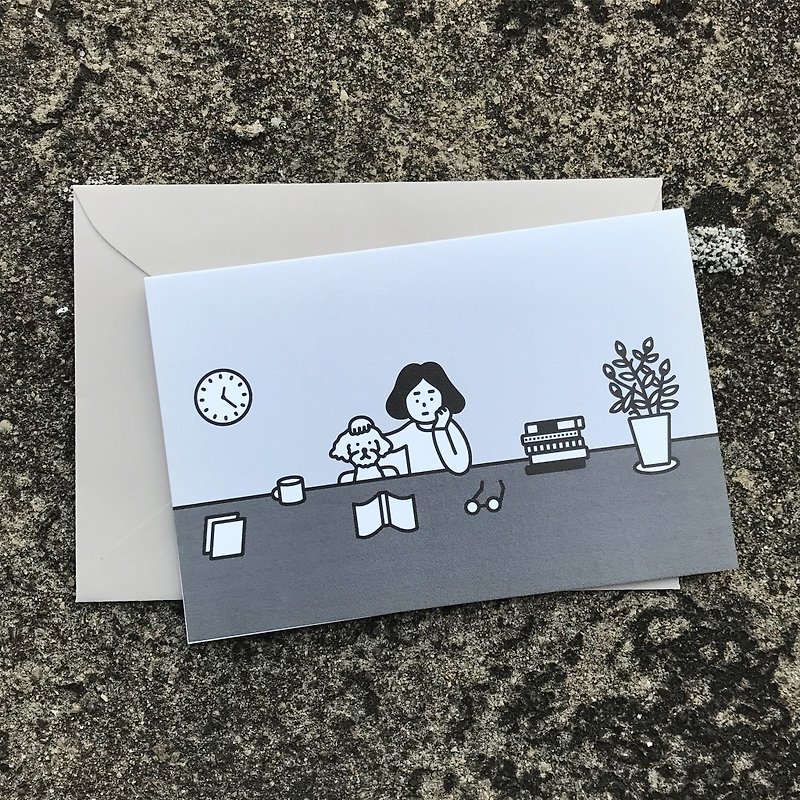 greeting card | quite night - การ์ด/โปสการ์ด - กระดาษ สีเทา