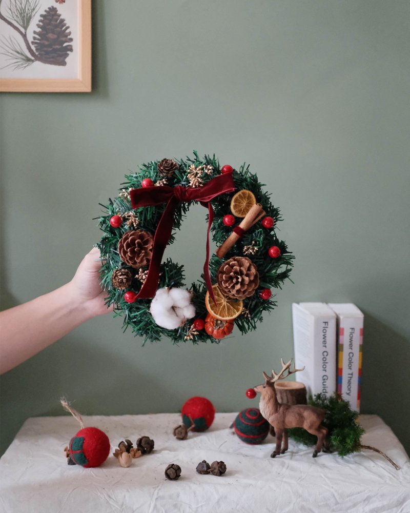 Realistic Christmas wreath/dried flowers/preserved flowers/exchange gifts/Christmas gift boxes - Dried Flowers & Bouquets - Plants & Flowers 