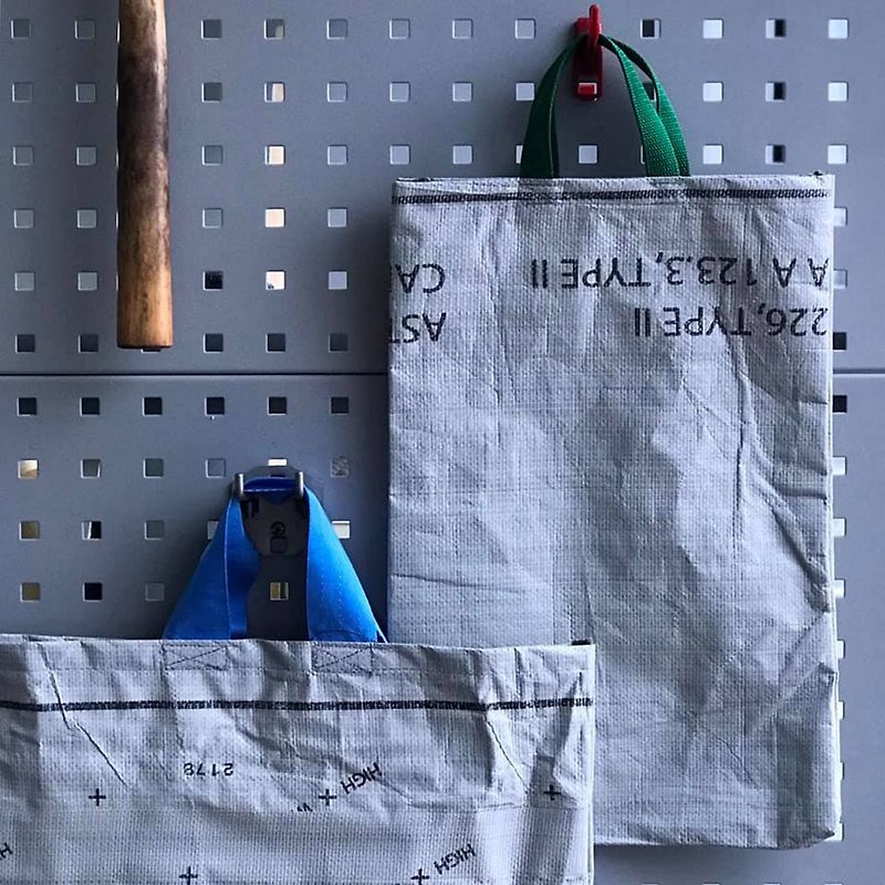 RECYCLED TARP TOTE BAG Small Eco Tote Bag - Small - Handbags & Totes - Other Materials Gray
