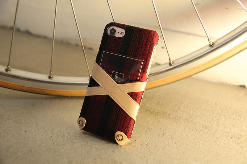 【訂製】iPhone 7 Plus/ 5.5吋 新極簡希臘系列皮革保護套 - 櫻桃紅格紋 - 其他 - 真皮 