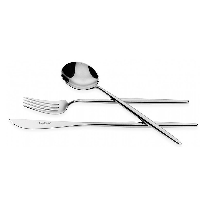 MOON  POLISHED STEEL 3 PIECES SET (TABLE KNIFE/ FORK/ SPOON)