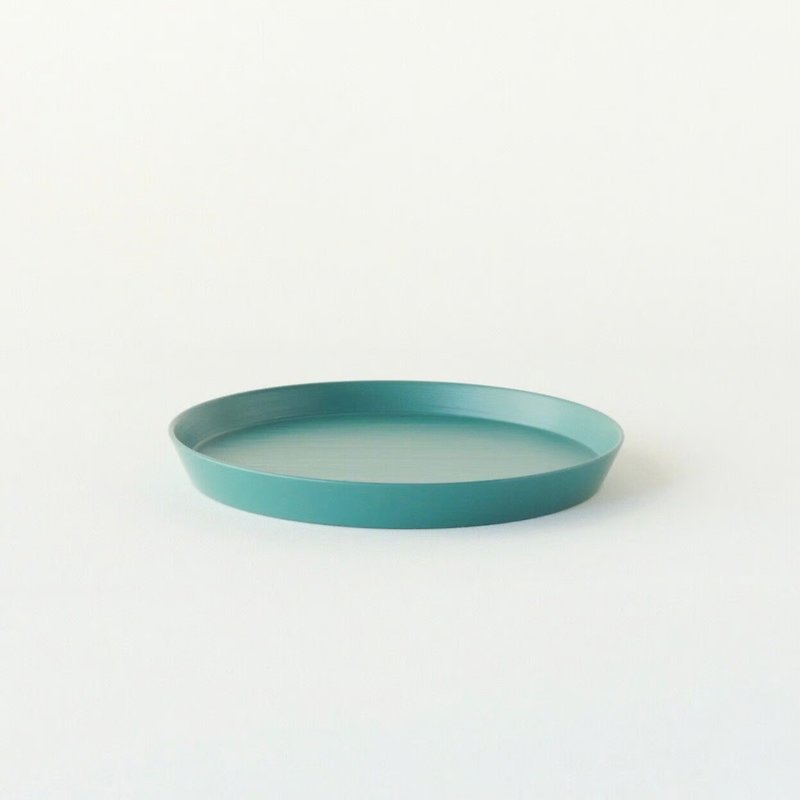 【Rin & Co】Japanese lacquer plate dinner plate flat plate M - จานและถาด - วัสดุอื่นๆ สีน้ำเงิน