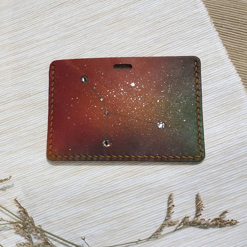 [Material Package] [Leather] Swarovski Crystal Star Leather Ticket Holder - Leather Goods - Genuine Leather Multicolor