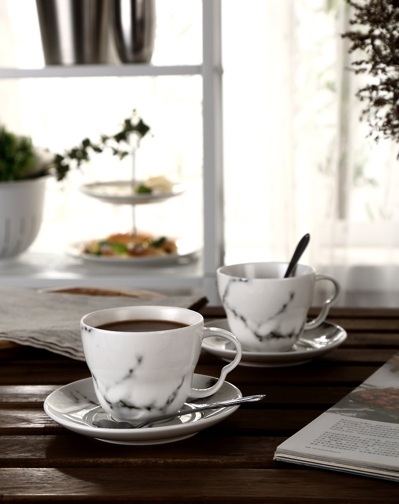 JEselect陶瓷大理石紋咖啡杯2入組 - 裝飾/擺設  - 陶 