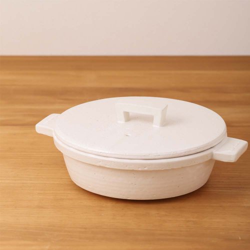 日本の長谷園いがやきビストロの珍しい土鍋ホワイト - ショップ