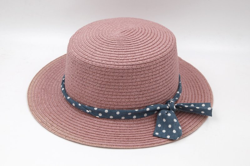 【Paper Home】 Small bowler hat (grape purple) paper thread weave - หมวก - กระดาษ สึชมพู