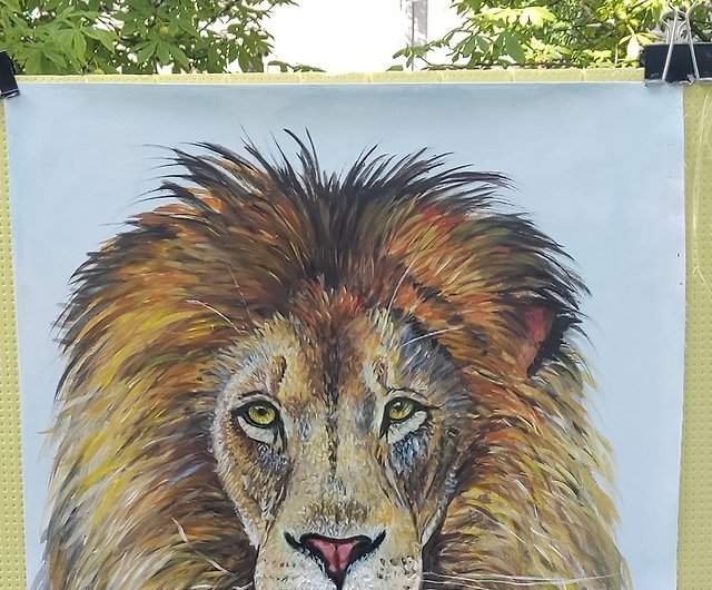 ライオン オリジナル油絵 ライオン アート ライオン ウォール アート 
