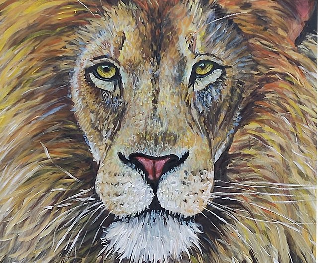 ライオン オリジナル油絵 ライオン アート ライオン ウォール アート 