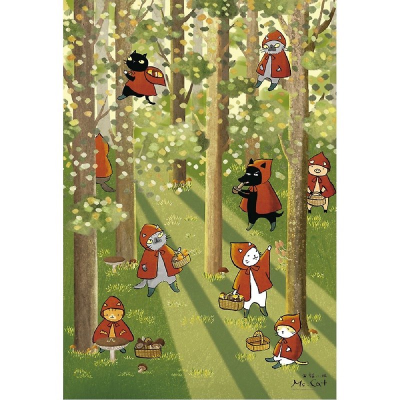 300片拼圖-森林裡的小紅貓(插畫家:貓小姐 Ms. Cat) - 拼圖/砌圖 - 紙 