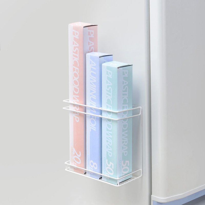 Nippon Peace FREIZ Blance Magnetic Cling Film Storage Rack - กล่องเก็บของ - โลหะ ขาว