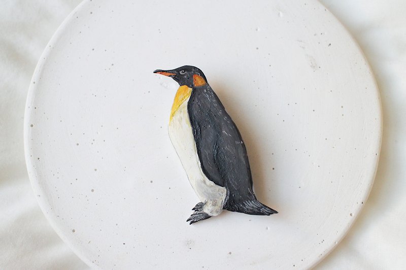 企鵝 手繪胸針 - 胸針 - 壓克力 多色