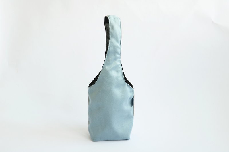 MaryWil客製舊款環保杯套飲料提袋 內裡為水藍色 - 杯袋/飲料提袋 - 聚酯纖維 藍色