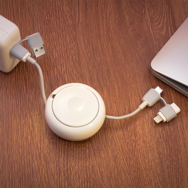 TOFU Yoyo Cable 多合一捲捲充電線 - 無線充電盤/板/座 - 塑膠 白色