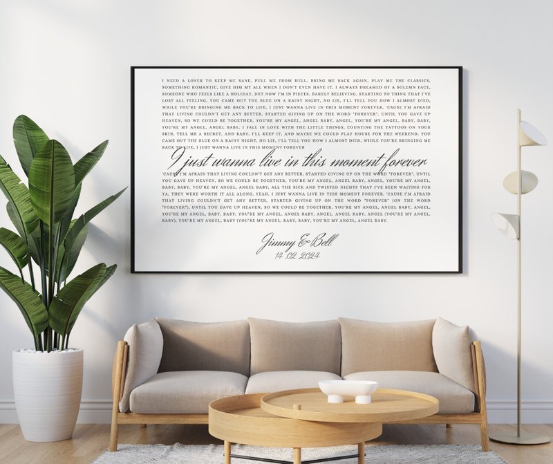 Love Song Lyrics Print, Wedding Song Lyrics Print, Personalized Wedding Gift - 其他數位商品 - 其他材質 