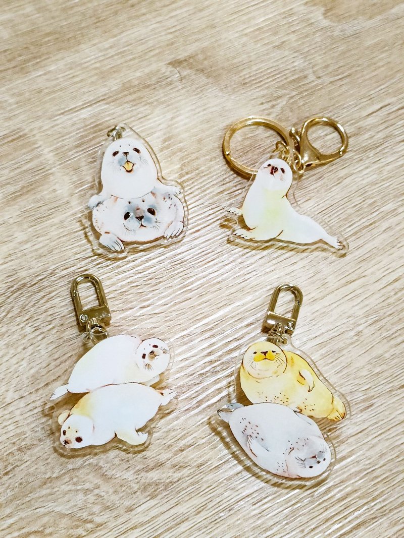 海豹/企鵝雙面壓克力吊飾 - 吊飾/掛飾 - 壓克力 多色