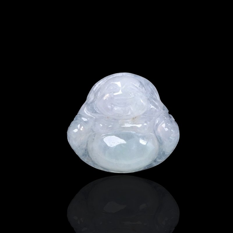 Ice Jadeite Maitreya Buddha Necklace | Stone| Natural Burmese Jadeite A Grade | Gift - สร้อยคอ - หยก สีใส