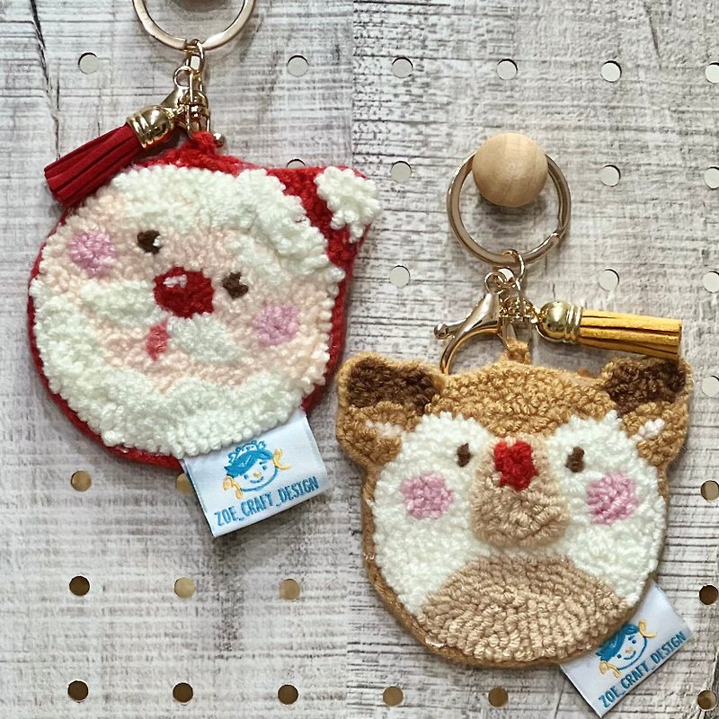 Christmas gift poke embroidery - Keychains - Wool 