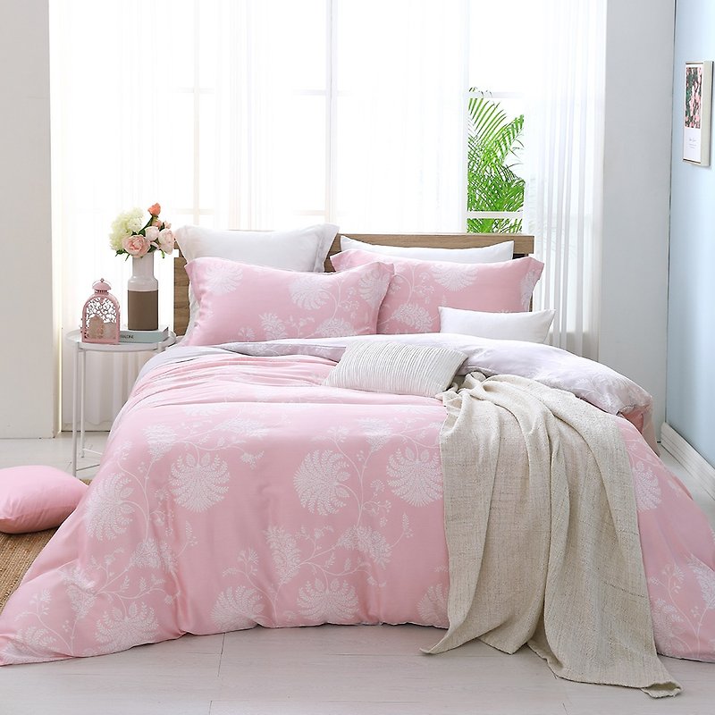 Sweet and sweet happiness - Tencel dual-purpose bedding package four pieces [40 100% Lysell] exclusive design models - Bedding - Silk Pink
