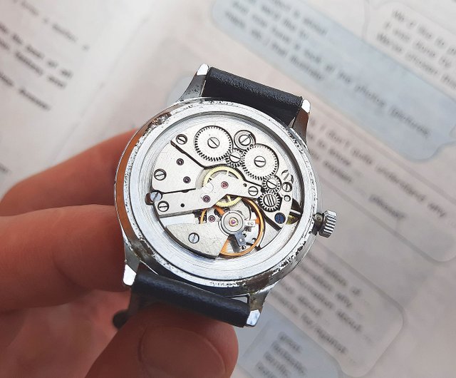 ソビエト風巻きメンズ腕時計 Slava 21 宝石 - ヴィンテージ機械