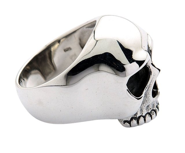 キースリチャーズ　シルバースカルリング Amazon | Bikerringshop スターリングシルバー スカルリング