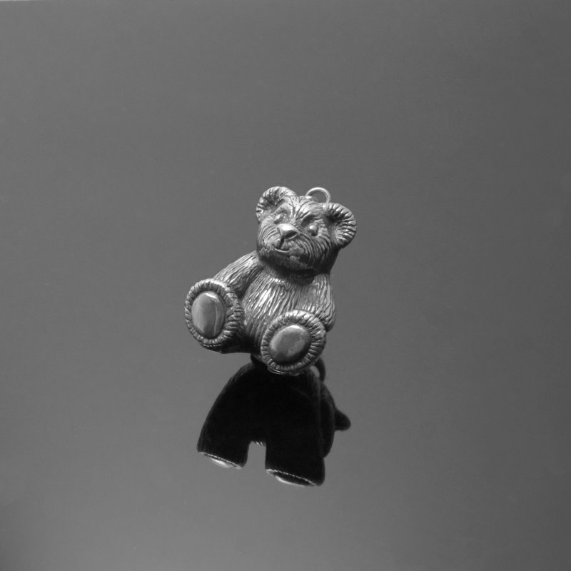 動物系列 / 立體毛絨小熊墜子 / 925銀 / 手工製作 - 項鍊 - 其他金屬 銀色