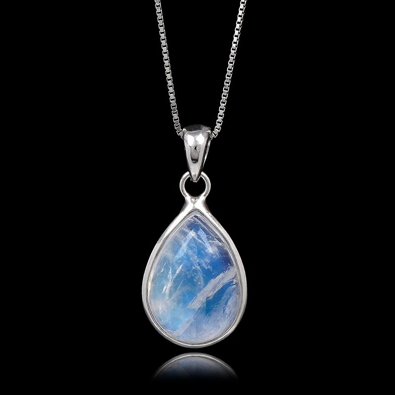 Blue Moonstone Tear Drop Moonstone Pendant - Necklaces - Semi-Precious Stones Multicolor