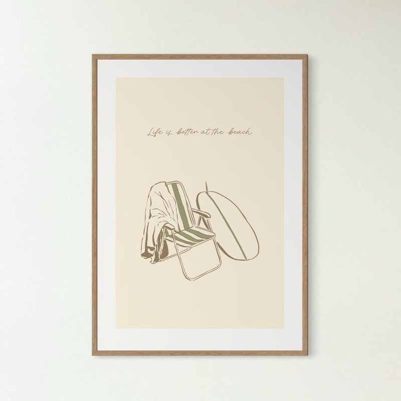 Life is better at the beach 印刷畫作 牆壁裝飾 - 海報/掛畫/掛布 - 紙 白色
