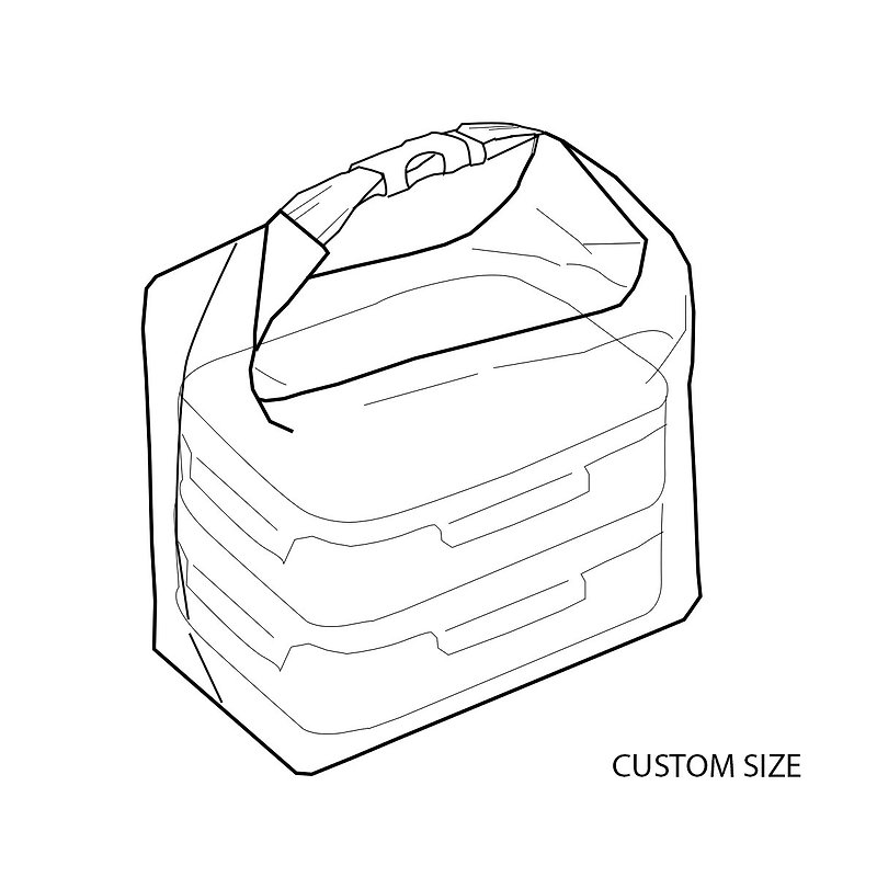 Custom Size Lunch Bag / Thermal Washable Paper Bag - กล่องข้าว - วัสดุกันนำ้ ขาว