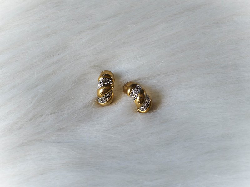 纏繞星際閃耀天色邊界 古董珠寶耳針式飾品耳環piercing earrings - 耳環/耳夾 - 其他金屬 金色