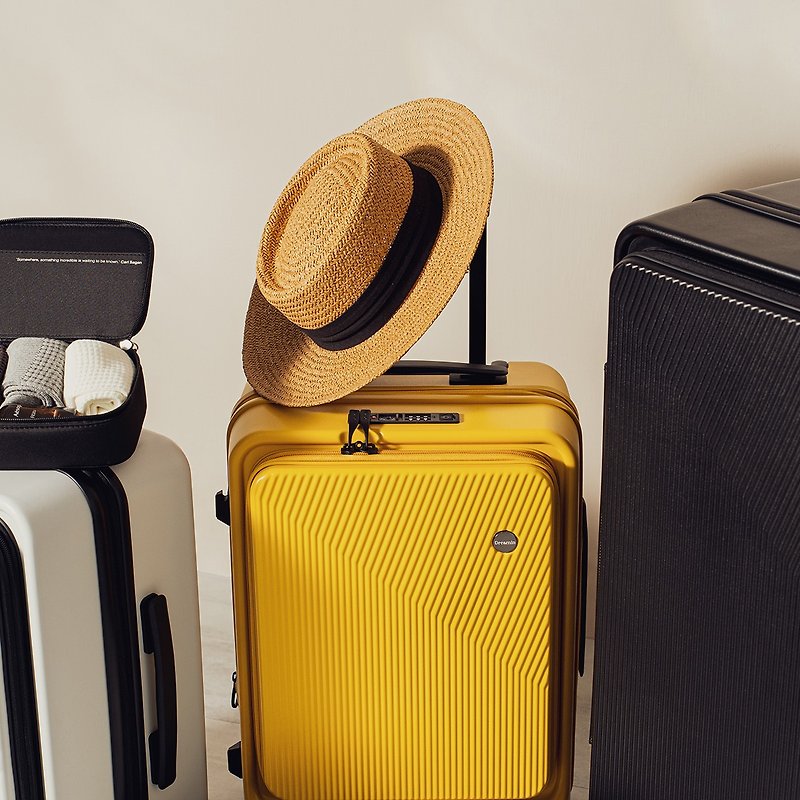 Dreamin Inno Series 20-inch front-loading suitcase/carry-on suitcase-Xiaobing Yellow - กระเป๋าเดินทาง/ผ้าคลุม - พลาสติก สีเหลือง
