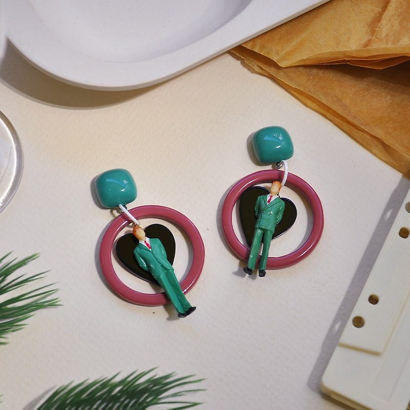 อะคริลิค ต่างหู - Twilight spy villain color matching earrings / Acrylic earrings