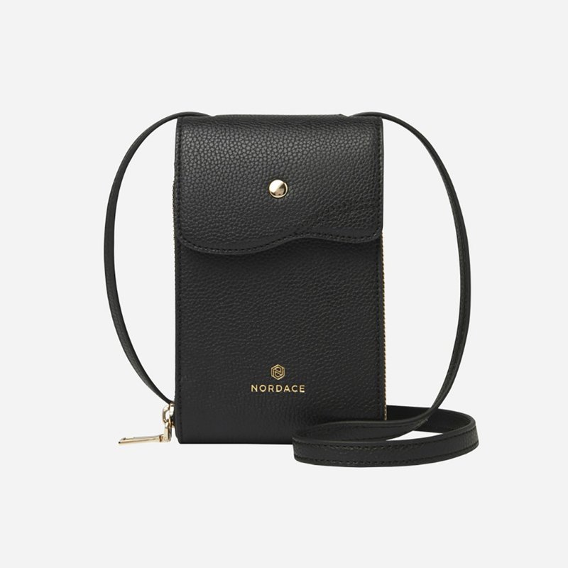 Pollina Vegan Leather Cell Phone Crossbody Bag - Black | Anti-RFID Theft Small Cell Phone Bag - Handbags & Totes - Faux Leather Black