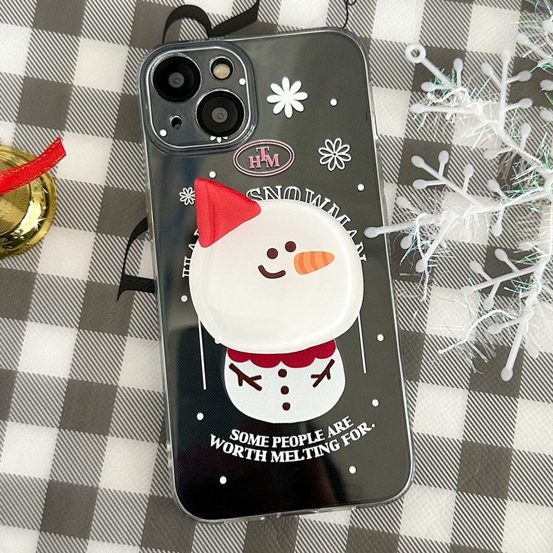 快樂雪人 iPhone 手機殼 Grip 智慧托克套裝 - 手機殼/手機套 - 塑膠 多色