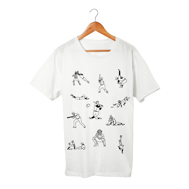 野球 Tシャツ - Tシャツ メンズ - コットン・麻 ホワイト