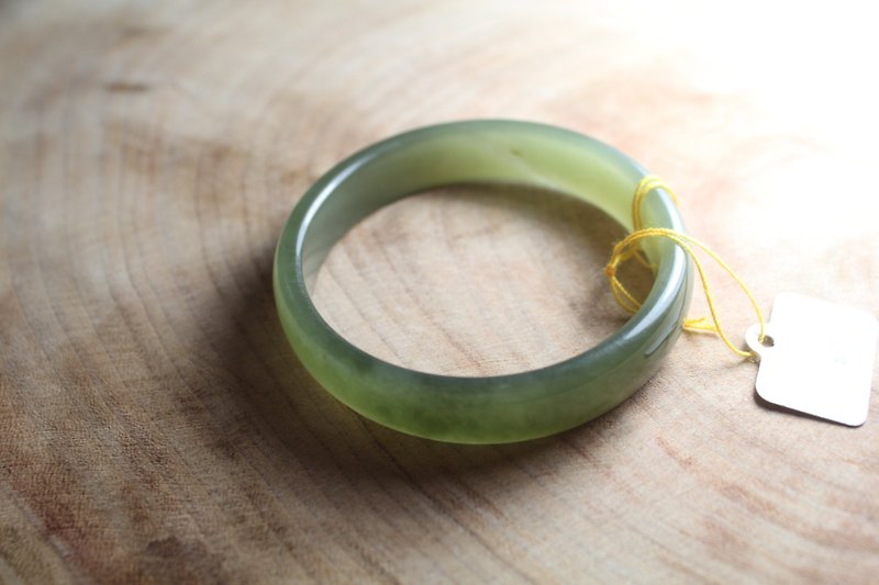 Natural Hetian jade bracelet 17 circumference 52mm inner diameter soft jade - Bracelets - Jade Green