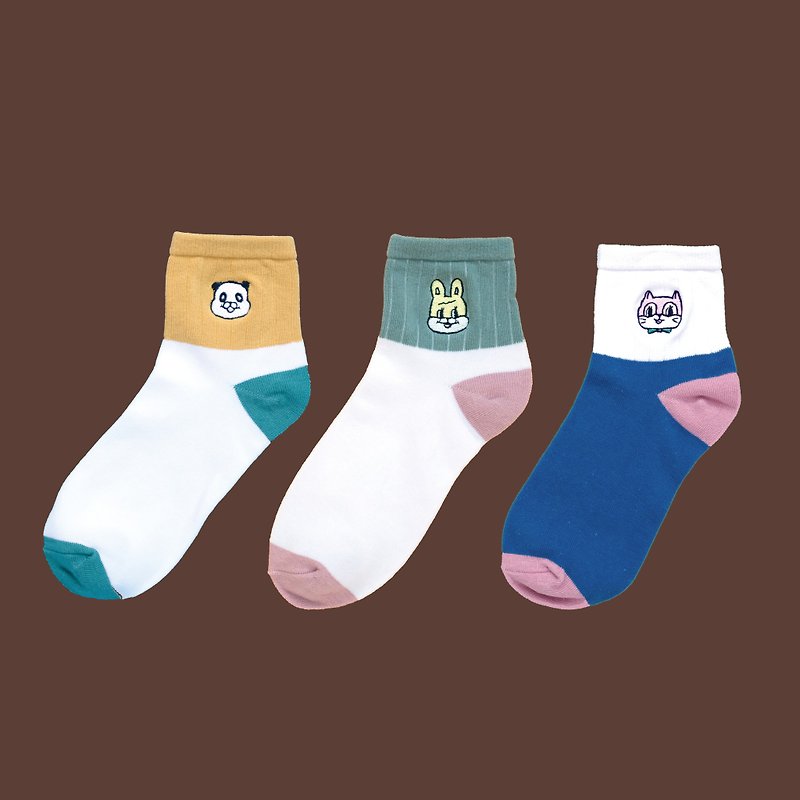 Embroidered cotton socks full range of limited combinations - ถุงเท้า - ผ้าฝ้าย/ผ้าลินิน สีเขียว
