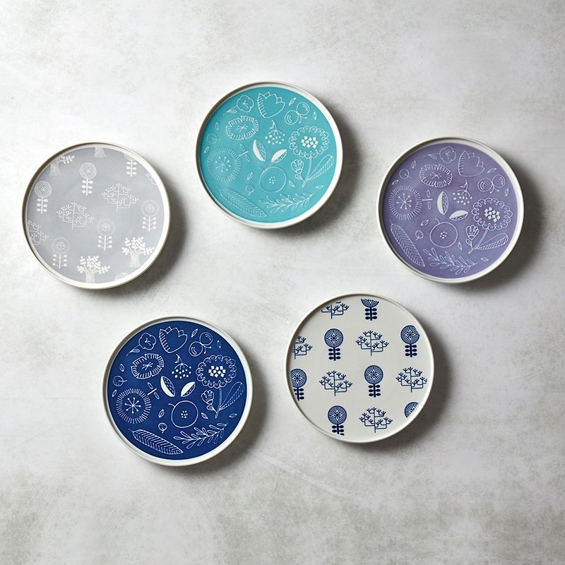 Shimaru Pazo-Sakimaki - Nordic Forest Shallow Dish (Small) - 2 Piece Set - Plates & Trays - Porcelain Multicolor