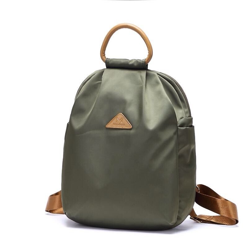 Simple fashion splash backpack / shoulder bag / black / gray / purple / military green / apricot - Backpacks - Waterproof Material Green